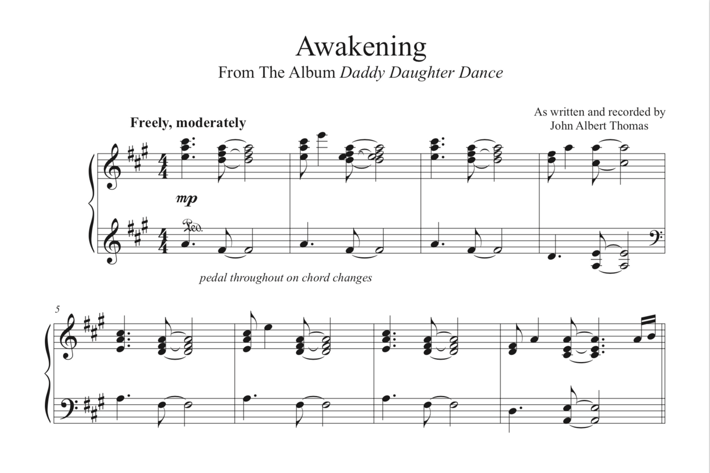 Awakening Sheet Music by John Albert Thomas