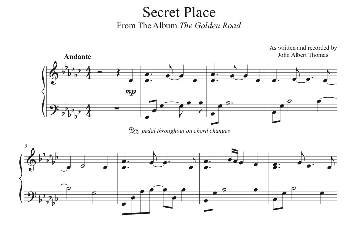 Secret Place - Sheet Music
