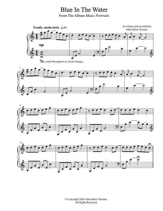 Blue in the Water - Sheet Music