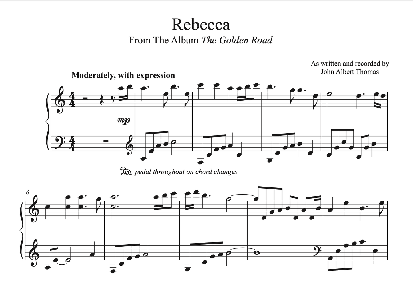 Rebecca - Sheet Music