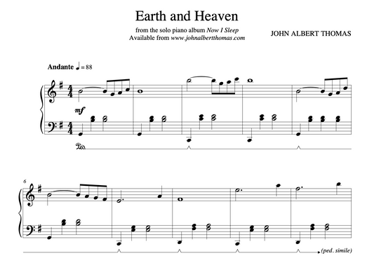 Earth and Heaven - Sheet Music