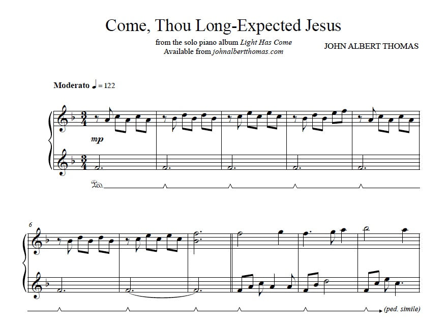 John Albert Thomas - Come, Thou Long-Expected Jesus.jpeg